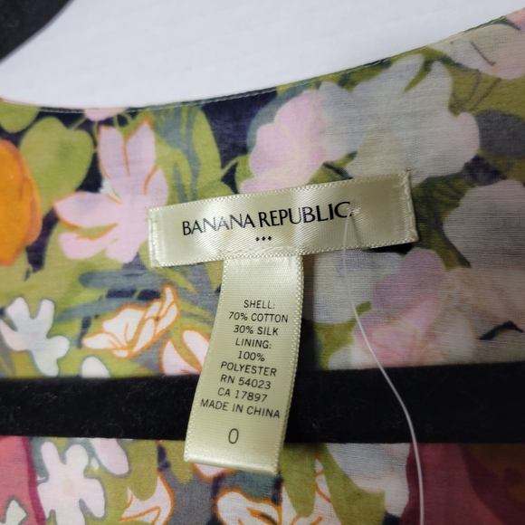 Banana Republic Floral Wrap Midi Dress - Yellow, Pink, Green - Picture 5 of 11